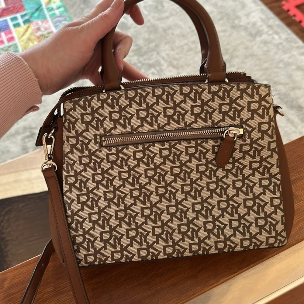 DKNY Brown Gold Monogram Handbag